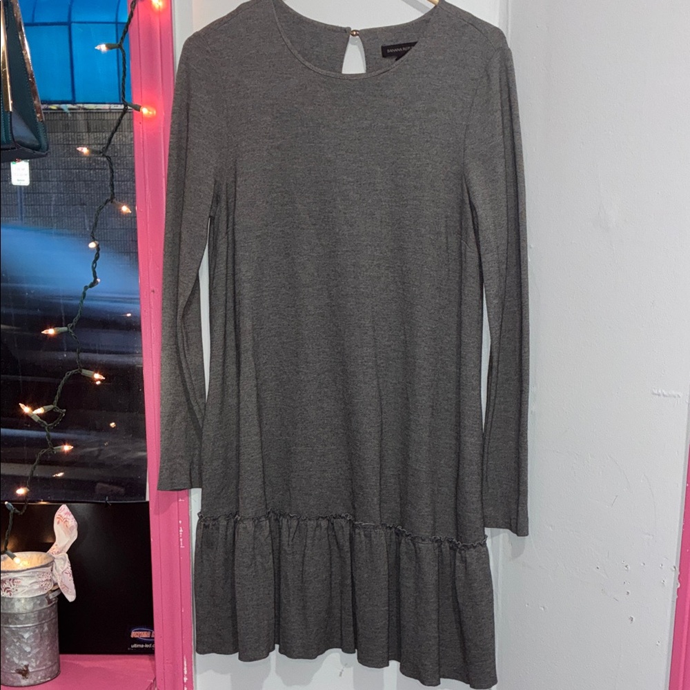 Banana Republic Heather Gray Crewneck Knit Dress